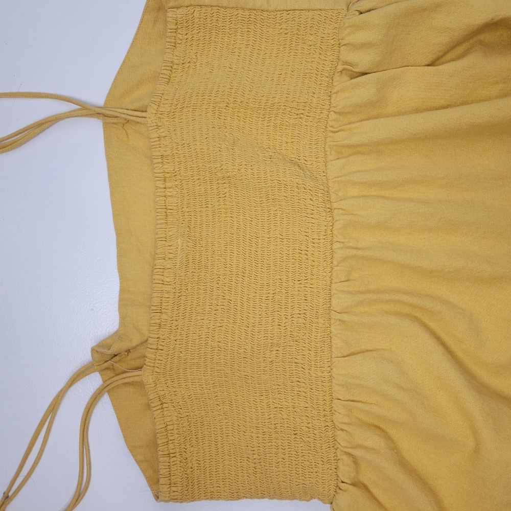 OLD NAVY WOMEN'S LINEN BLEND YELLOW SPAGHETTI STRAP DRESS SIZE XXL - Picture 5 of 7
